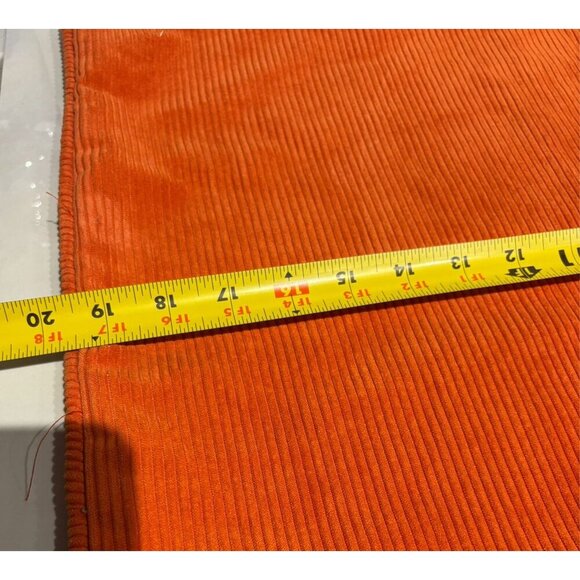 Set of 2 Newport Corduroy Pillow Covers Orange Soft Ribbed Modern 19"x19.75" - Picture 3 of 5